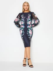 M&Co Blue Chiffon Sleeve Shift Dress - Image 2 of 4