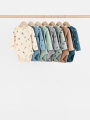 Teal Blue 7 Pack Baby Bodysuits - Image 1 of 13
