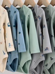 Teal Blue 7 Pack Baby Bodysuits - Image 10 of 13