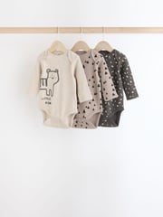 Neutral 3 Pack Baby Rib Bodysuits - Image 1 of 10