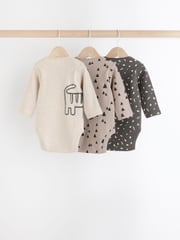 Neutral 3 Pack Baby Rib Bodysuits - Image 2 of 10