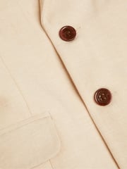 Monsoon Natural Smart Pocket Detail Cotton/Linen Mix Blazer - Image 4 of 4