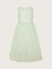 Monsoon Green Priscilla Sequin Ruffle Dress - Image 2 of 3