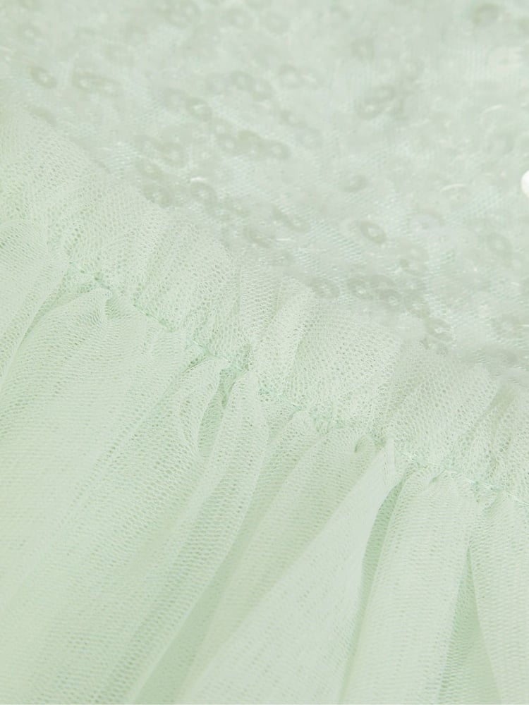 Monsoon Green Priscilla Sequin Ruffle Dress - Image 3 of 3