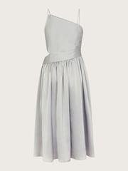 Monsoon Silver Satin Cut-Out Prom Dress - Image 2 of 3