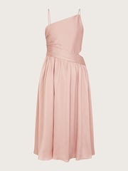Monsoon Pink Satin Cut-Out Prom Dress - Image 1 of 3