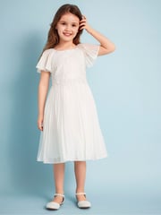 Monsoon Natural Otissa Lace Pleated Dress - Image 1 of 4