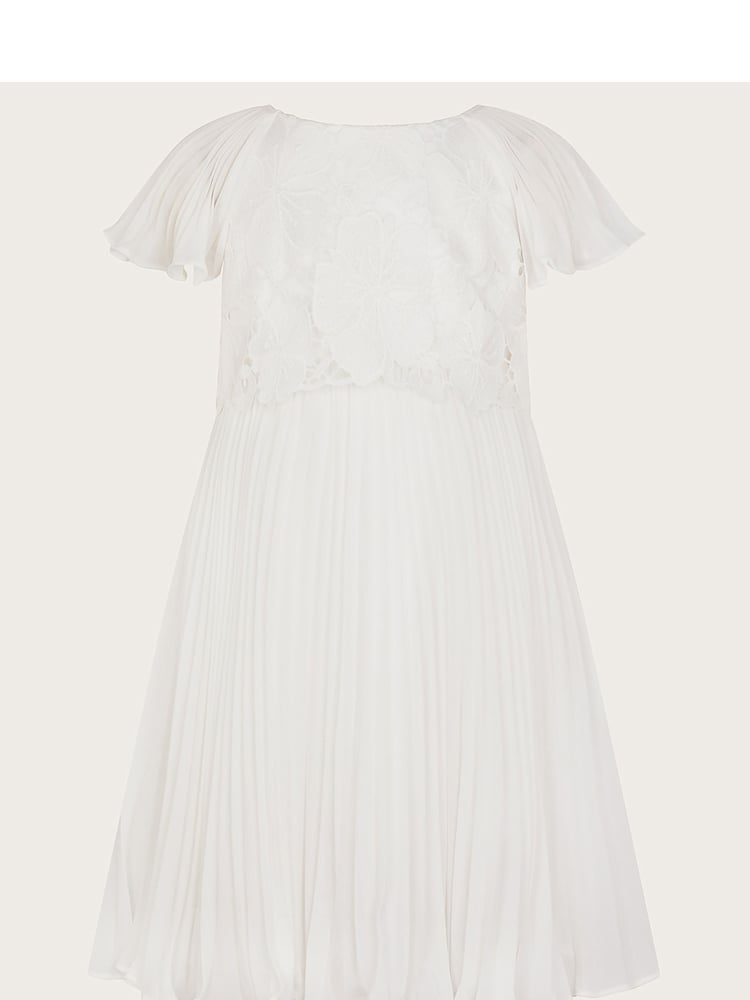 Monsoon Natural Otissa Lace Pleated Dress - Image 2 of 4