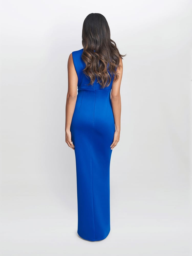 Gina Bacconi Patsy Maxi Dress with Square Neckline & 3D Flower - Image 2 of 5