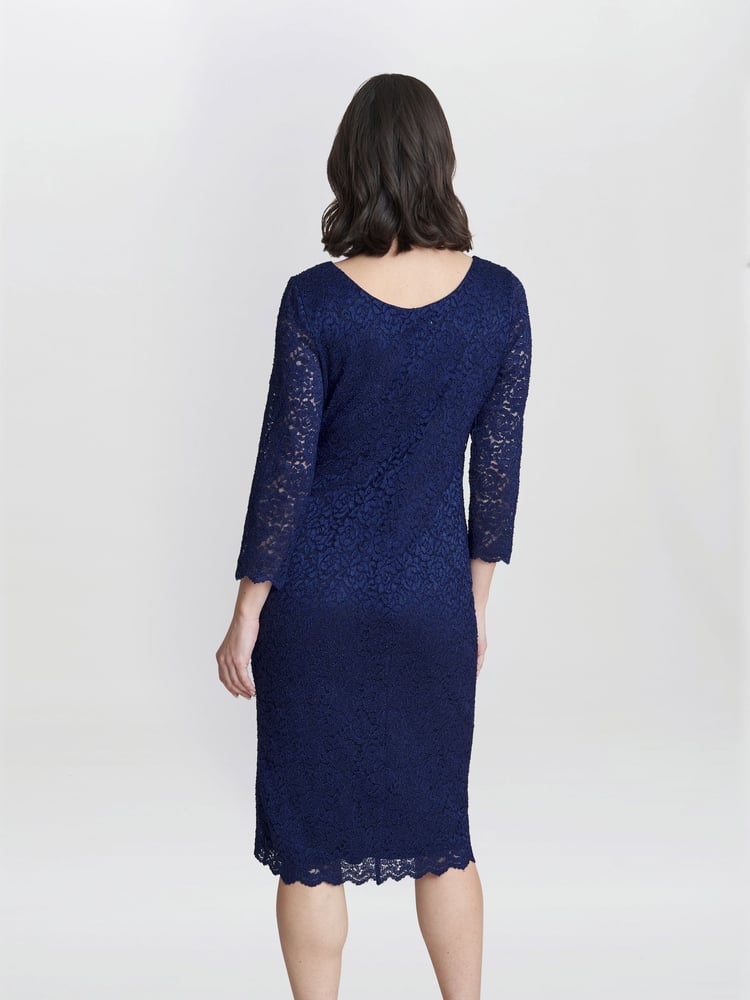 Gina Bacconi Blue Melody Lace Wrap Dress - Image 2 of 5