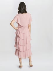 Tessa Midi Tiered Dress With Shoulder Trim - Image 2 of 5
