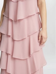 Tessa Midi Tiered Dress With Shoulder Trim - Image 4 of 5