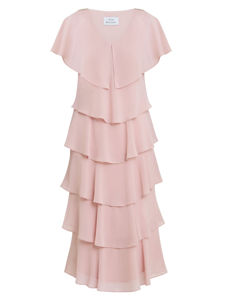 Tessa Midi Tiered Dress With Shoulder Trim - Image 5 of 5 Tessa Midi Tiered Dress With Shoulder Trim - Image 5 of 5