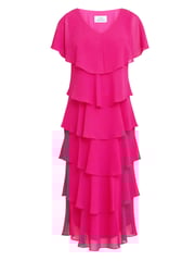Gina Bacconi Rebecca Midi Tiered Dress With Shoulder Trim - Image 6 of 6