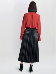 Gina Bacconi Red Shelby Pussy Bow Blouse - Image 2 of 4