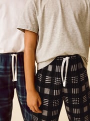 Blue/Black Check Fleece Pyjama Bottoms 2 Pack (3-16yrs) - Image 3 of 9