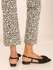 Lipsy Black Flat Slingback Bow Ballet Pump Ballerina - Image 3 of 4