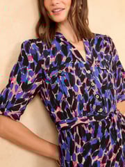 Love & Roses Animal Printed 3/4 Sleeve Midi Dress - Image 2 of 4