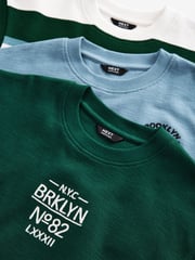 Blue/Green Relaxed Fit Textured Short Sleeve T-Shirts 3 Pack (3-16yrs) - Image 6 of 7