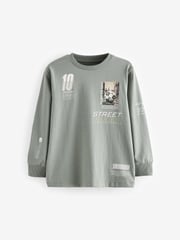 Green/Blue Football Graphic Long Sleeve T-Shirts 3 Pack (3-16yrs) - Image 2 of 8