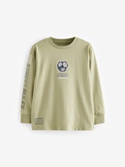 Green/Blue Football Graphic Long Sleeve T-Shirts 3 Pack (3-16yrs) - Image 4 of 8