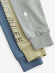 Green/Blue Football Graphic Long Sleeve T-Shirts 3 Pack (3-16yrs) - Image 8 of 8