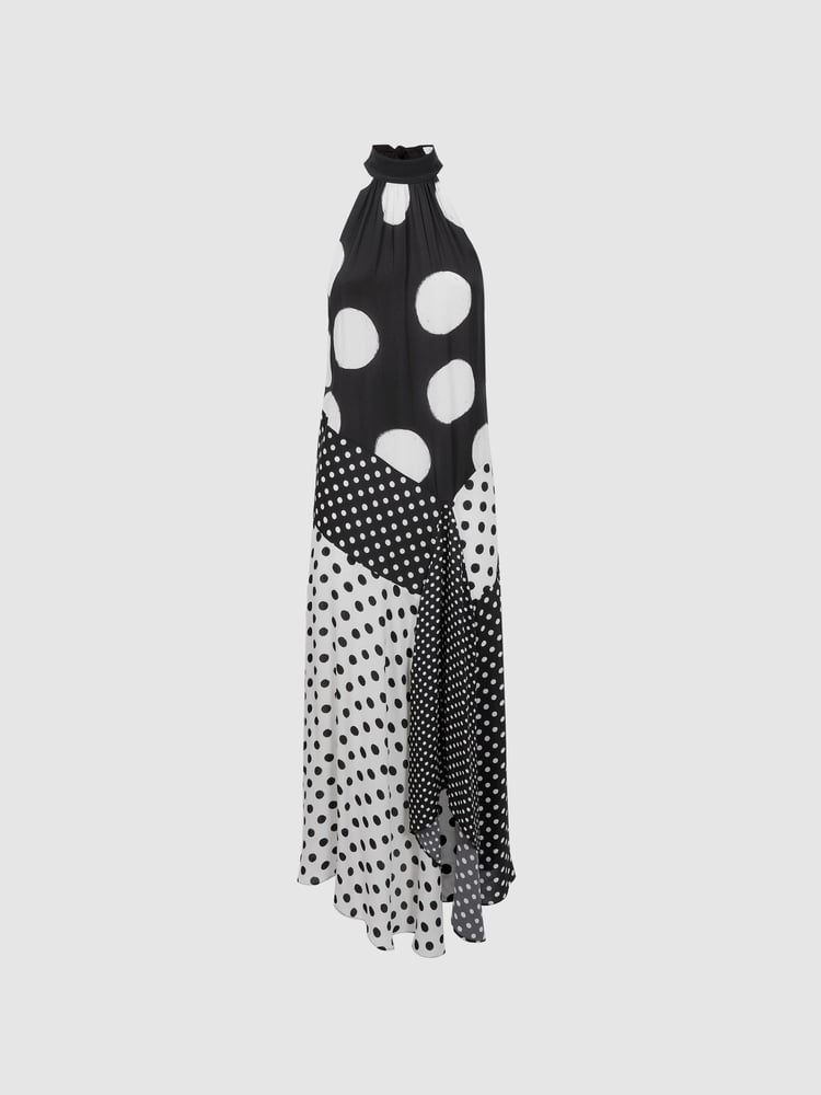 Florere Polka Dot Asymmetric Midi Dress - Image 2 of 5