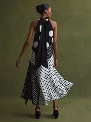 Florere Polka Dot Asymmetric Midi Dress - Image 4 of 5