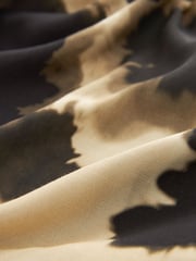 Cream/Black Cow Smudge Print Sleeveless Knot Shoulder Column Maxi Dress - Image 6 of 6