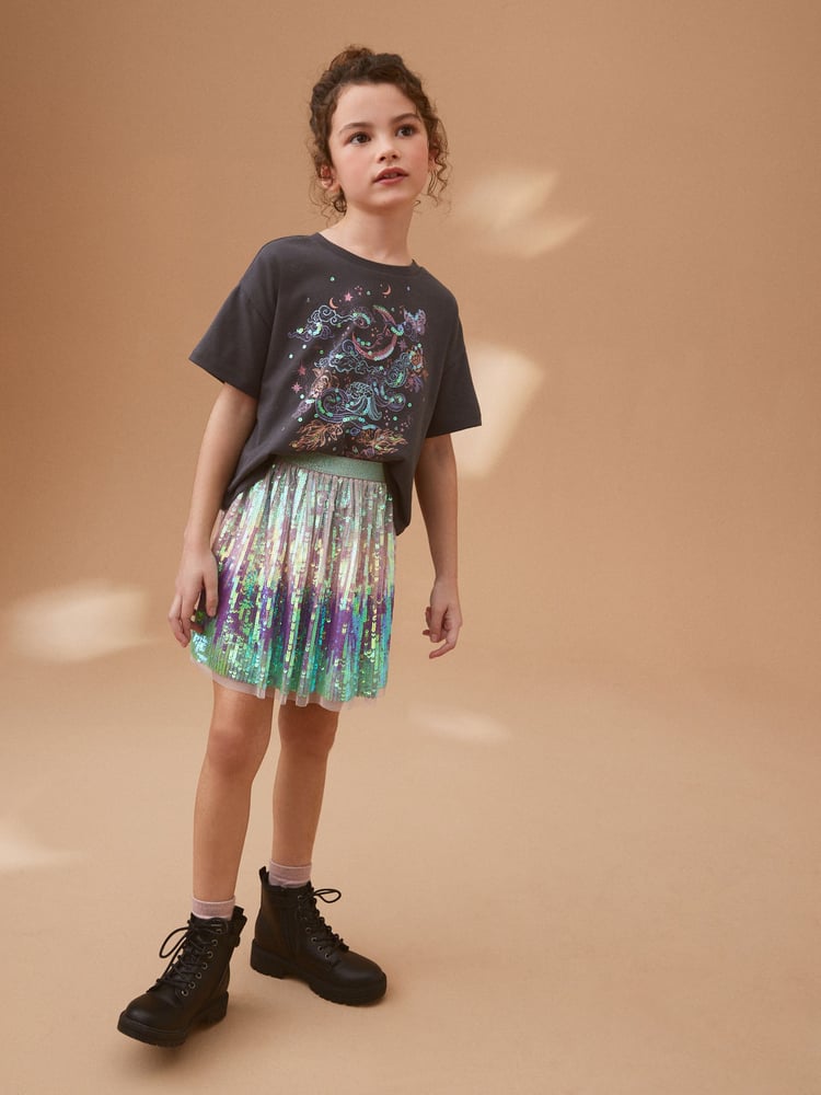 Green Sequin Skirt (3-16yrs) - Image 2 of 7