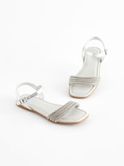 Silver Glitter Occasion Sandals - Image 1 of 5