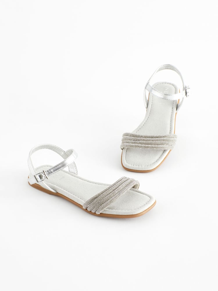 Silver Glitter Occasion Sandals - Image 1 of 5