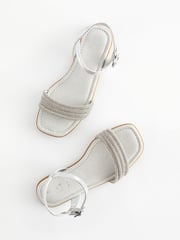 Silver Glitter Occasion Sandals - Image 3 of 5