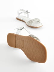 Silver Glitter Occasion Sandals - Image 4 of 5