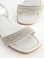 Silver Glitter Occasion Sandals - Image 5 of 5
