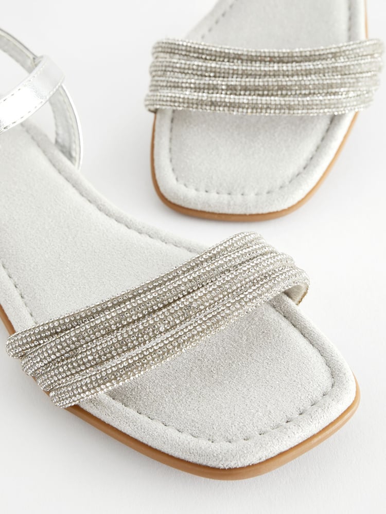 Silver Glitter Occasion Sandals - Image 5 of 5
