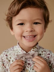 Pink Floral Short Sleeve Shirt And Bow Tie Set (3mths-7yrs) - Image 4 of 8