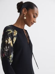 Florere Print Sleeve Midi Dress - Image 3 of 5