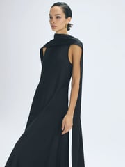 Reiss Black Keira Cape Maxi Dress - Image 1 of 6