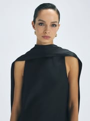 Reiss Black Keira Cape Maxi Dress - Image 3 of 6