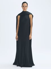 Reiss Black Keira Cape Maxi Dress - Image 4 of 6