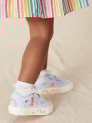 Blauer Regenbogen - Turnschuhe mit Klettverschluss und verziertem Riemen - Bild 2 von 9