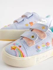 Blauer Regenbogen - Turnschuhe mit Klettverschluss und verziertem Riemen - Bild 9 von 9