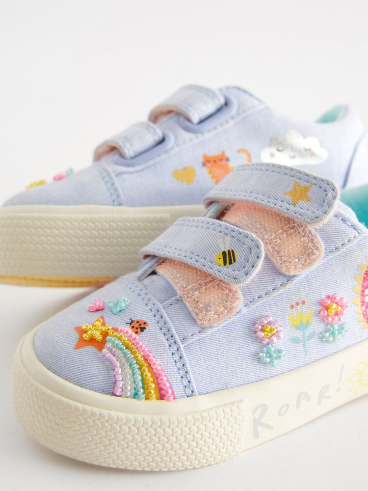 Blauer Regenbogen - Turnschuhe mit Klettverschluss und verziertem Riemen - Bild 9 von 9