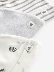 Grey Whale Baby 100% Cotton Tie Top Hats 3 Pack (0-18mths) - Image 2 of 2