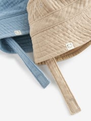 Brown/Blue Baby Bucket Hats 2 Pack (0mths-2yrs) - Image 4 of 4