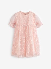Pink Sequin Mesh Flower Party Dress (3-16yrs) - Image 4 of 6