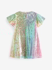 Pink/Blue/Green Rainbow Sequin Sparkle Party Dress (3-16yrs) - Image 7 of 7