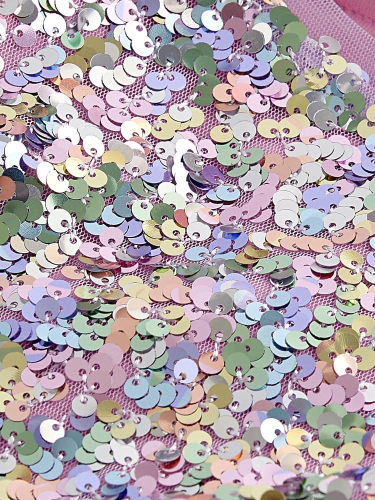 Lilac Purple/Pastel Rainbow Sequin Sparkle Party Dress (3-16yrs) - Image 5 of 5
