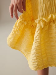 Soft Yellow 3D Texture Dress (3-16yrs) - Image 4 of 8
